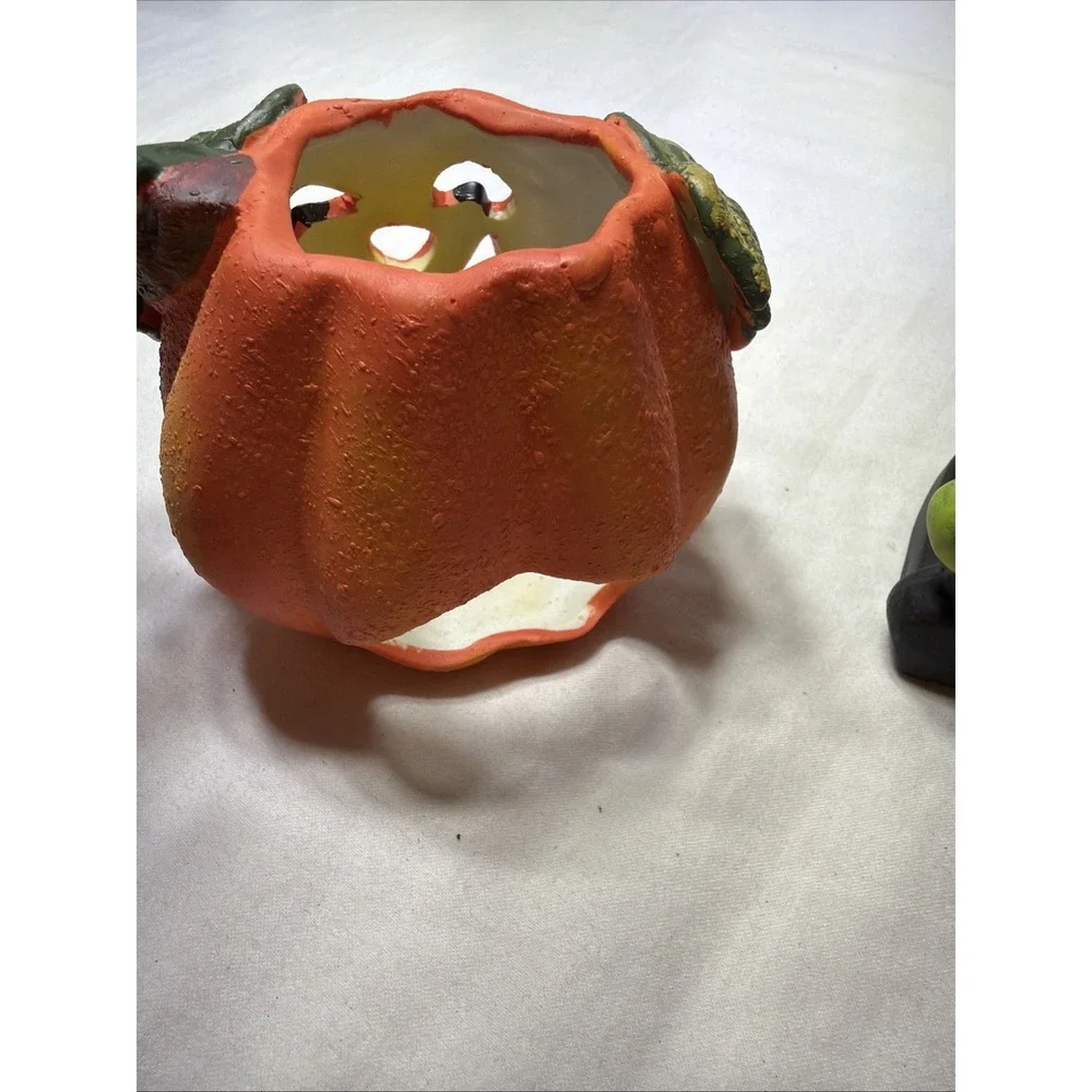 Lot Of 2 Vintage Halloween Candle Holders